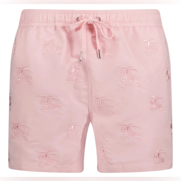 $550 Burberry Light Pink Embroidered swim Shorts - Picture 1 of 7